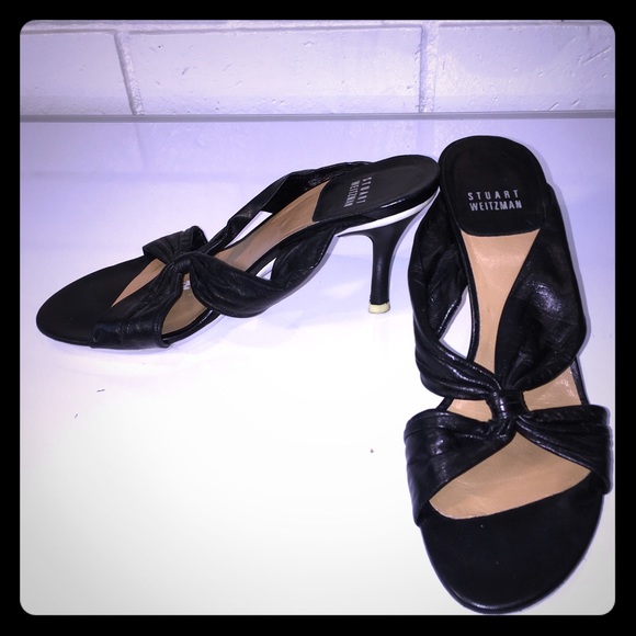 Stuart Weizmann black sandals with heel - Picture 1 of 6